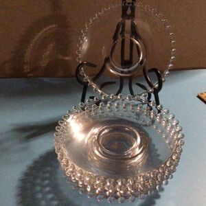 Set of 6 vintage imperial glass glasses candlewick plates